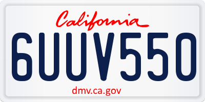 CA license plate 6UUV550