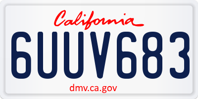 CA license plate 6UUV683