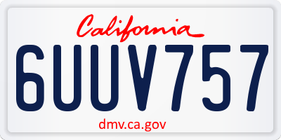 CA license plate 6UUV757