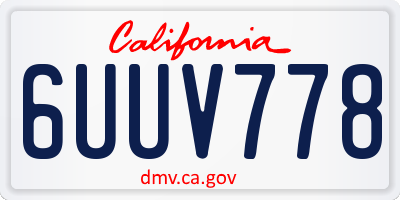 CA license plate 6UUV778