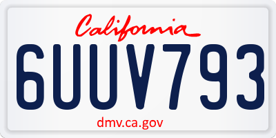 CA license plate 6UUV793