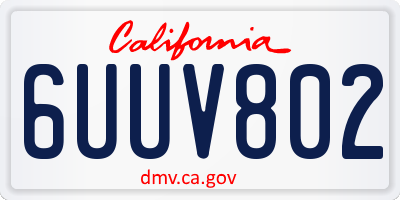 CA license plate 6UUV802