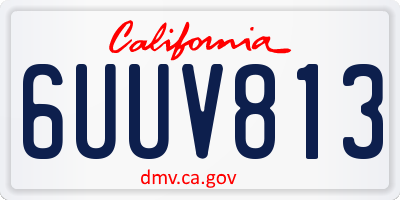 CA license plate 6UUV813