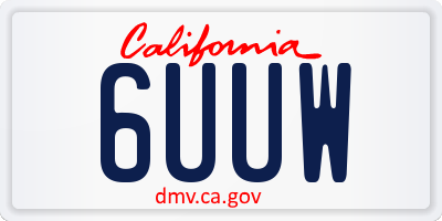 CA license plate 6UUW