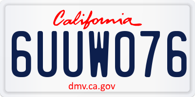 CA license plate 6UUW076
