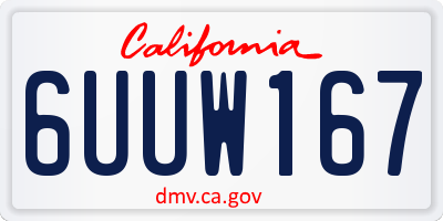 CA license plate 6UUW167