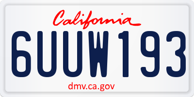 CA license plate 6UUW193