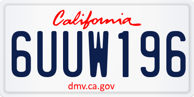 CA license plate 6UUW196