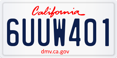 CA license plate 6UUW401