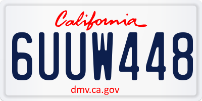 CA license plate 6UUW448