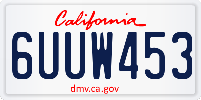 CA license plate 6UUW453