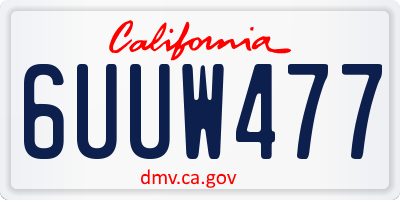 CA license plate 6UUW477