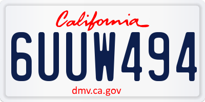 CA license plate 6UUW494
