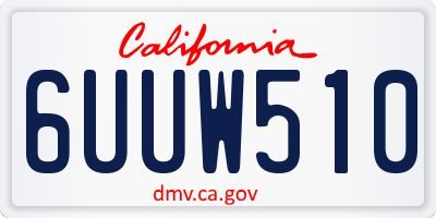 CA license plate 6UUW510
