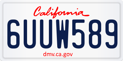 CA license plate 6UUW589