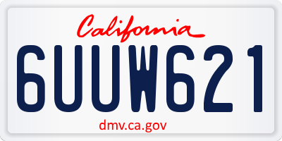 CA license plate 6UUW621
