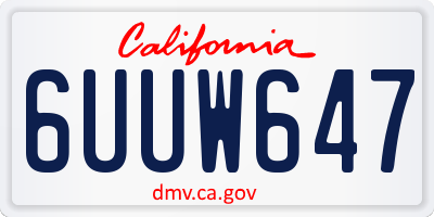 CA license plate 6UUW647