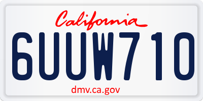 CA license plate 6UUW710
