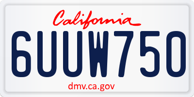 CA license plate 6UUW750