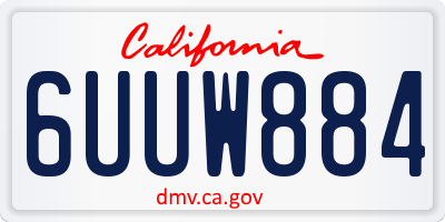 CA license plate 6UUW884
