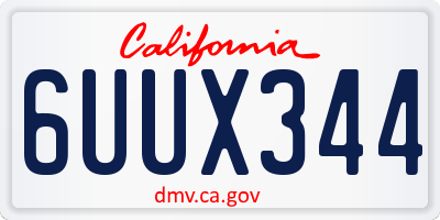 CA license plate 6UUX344