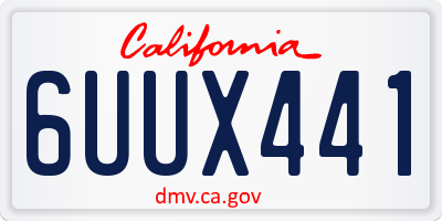 CA license plate 6UUX441