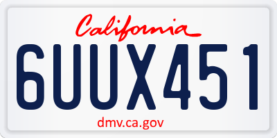 CA license plate 6UUX451