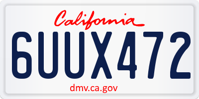 CA license plate 6UUX472