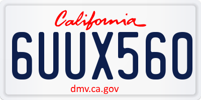 CA license plate 6UUX560