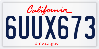 CA license plate 6UUX673