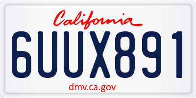 CA license plate 6UUX891