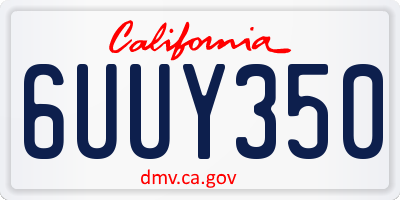 CA license plate 6UUY350