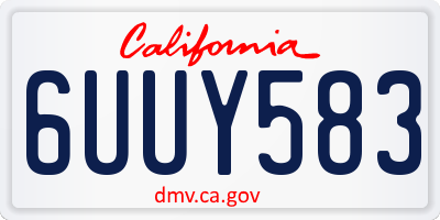 CA license plate 6UUY583