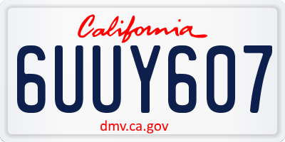 CA license plate 6UUY607