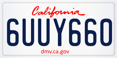 CA license plate 6UUY660