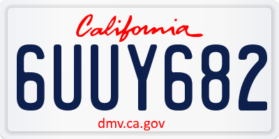 CA license plate 6UUY682