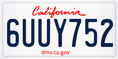 CA license plate 6UUY752