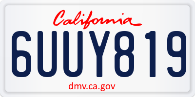 CA license plate 6UUY819
