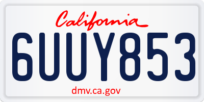 CA license plate 6UUY853