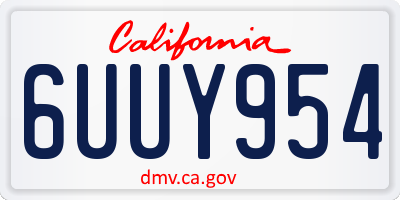 CA license plate 6UUY954