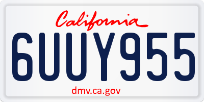 CA license plate 6UUY955