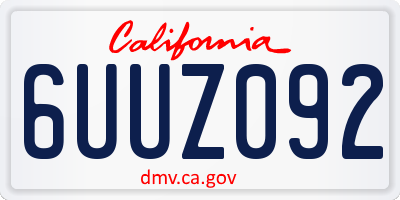CA license plate 6UUZ092