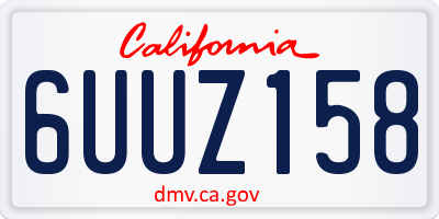 CA license plate 6UUZ158