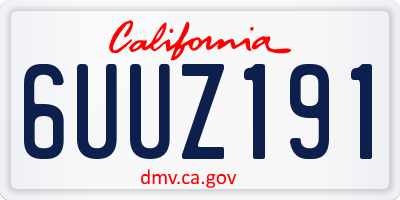 CA license plate 6UUZ191
