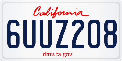 CA license plate 6UUZ208