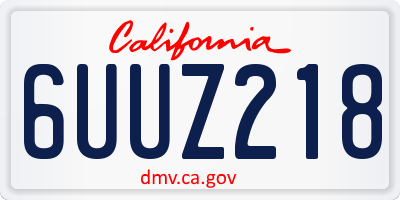 CA license plate 6UUZ218
