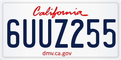CA license plate 6UUZ255
