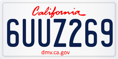 CA license plate 6UUZ269
