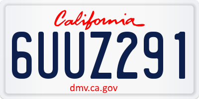 CA license plate 6UUZ291