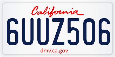 CA license plate 6UUZ506